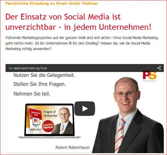 Persönliche Einladung zu Ihrem Gratis Webinar  - Veranstaltungen Termine - Steinach