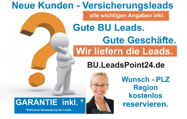 BU Leads - Versicherungsleads zur BU Versicherung. Qualifiziert mit allen wichti - Dienstleistungen Business Gewerbe - München