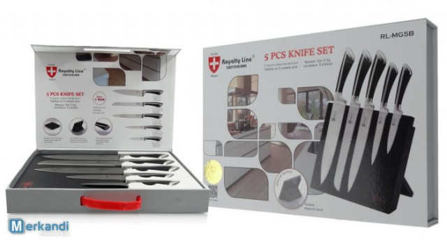 Royalty Line STEEL MASTER SERIES 6-teiliges Magnet-Messerset Sonderposten  - Moebel Haushalt - g