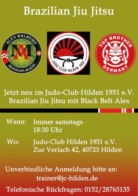 Brazilian Jiu Jitsu, ab Januar nue im Judo-Club Hilden 1951 e.V. - Sport - Hilden