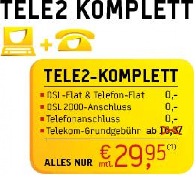 TELE2 Komplett - Telekommunikation - Lübbecke/Bundesweit/EU
